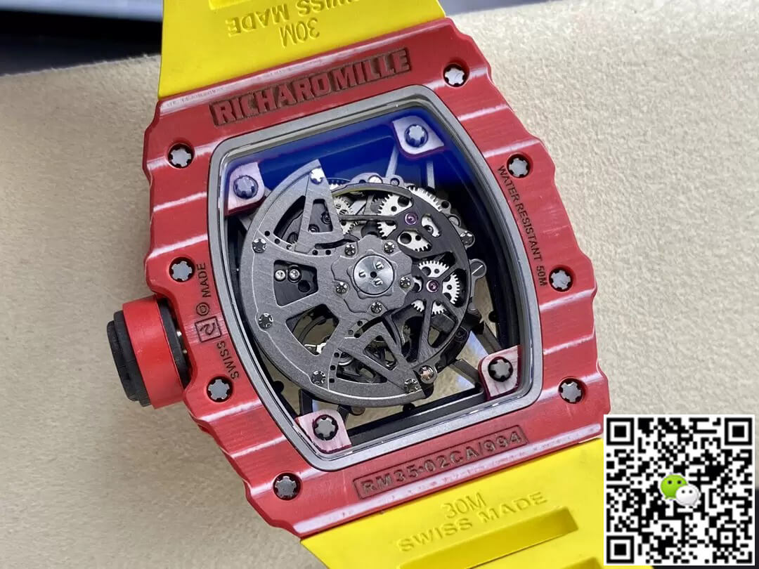 Richard Mille Replica RM35-02 1:1 Best Edition T+ Factory Red Carbon Fiber NTPT Case