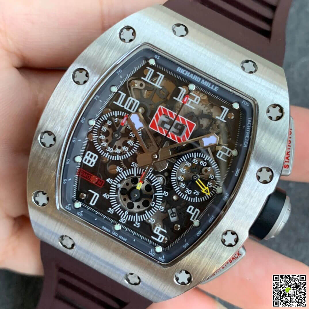 Replica Richard Mille RM11 1:1 Best Edition KV Factory Titanium Brown Strap