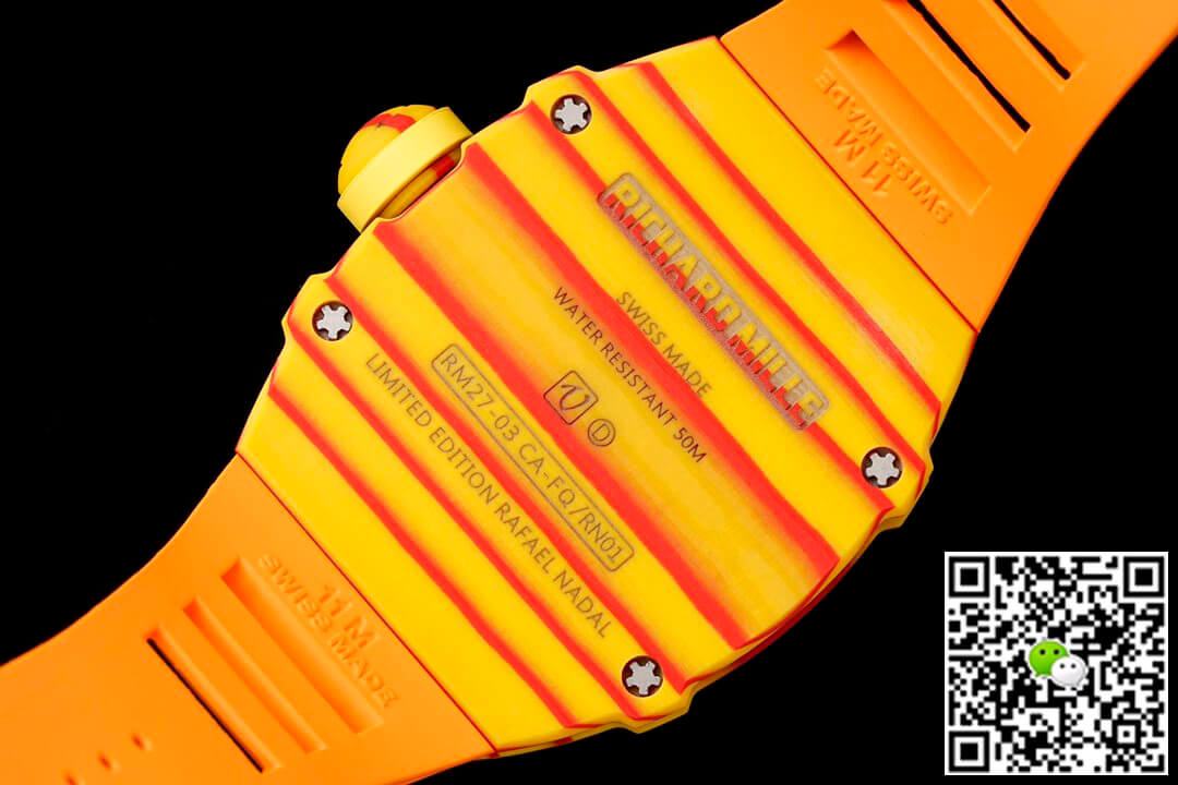 Replica Richard Mille RM27-03 Rafael Nadal Tourbillon 1:1 Best Edition RM Factory Orange Rubber Strap