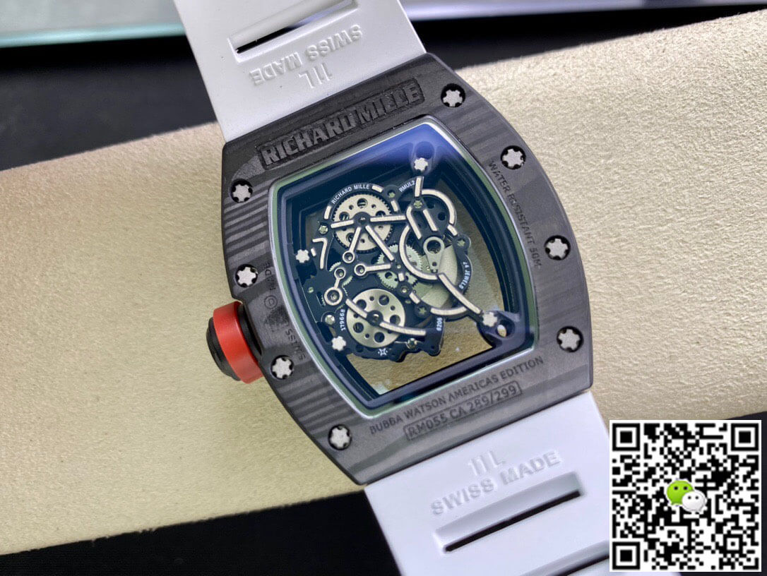Replica Richard Mille RM055 1:1 Best Edition KV Factory V2 White Rubber Strap