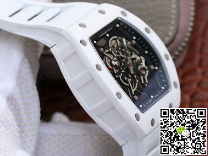 Replica Richard Mille RM055 1:1 Best Edition KV Factory Ceramic White Rubber Strap