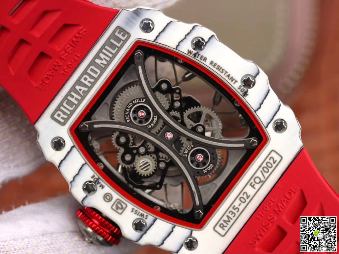 Replica Richard Mille RM53-01 1:1 Best Edition KV Factory TPT Carbon Fiber Red Strap