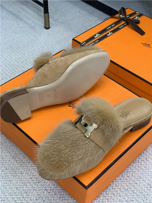 H**me5 mink loafers slippers