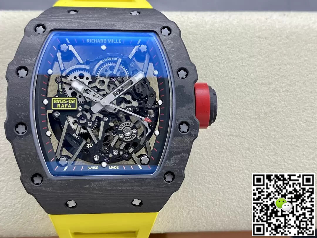 Richard Mille Replica RM35-02 1:1 Best Edition T+ Factory NTPT Carbon Fiber Yellow Strap