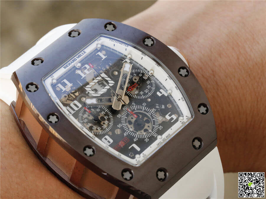 Replica Richard Mille RM011 1:1 Best Edition KV Factory Ceramic White Strap