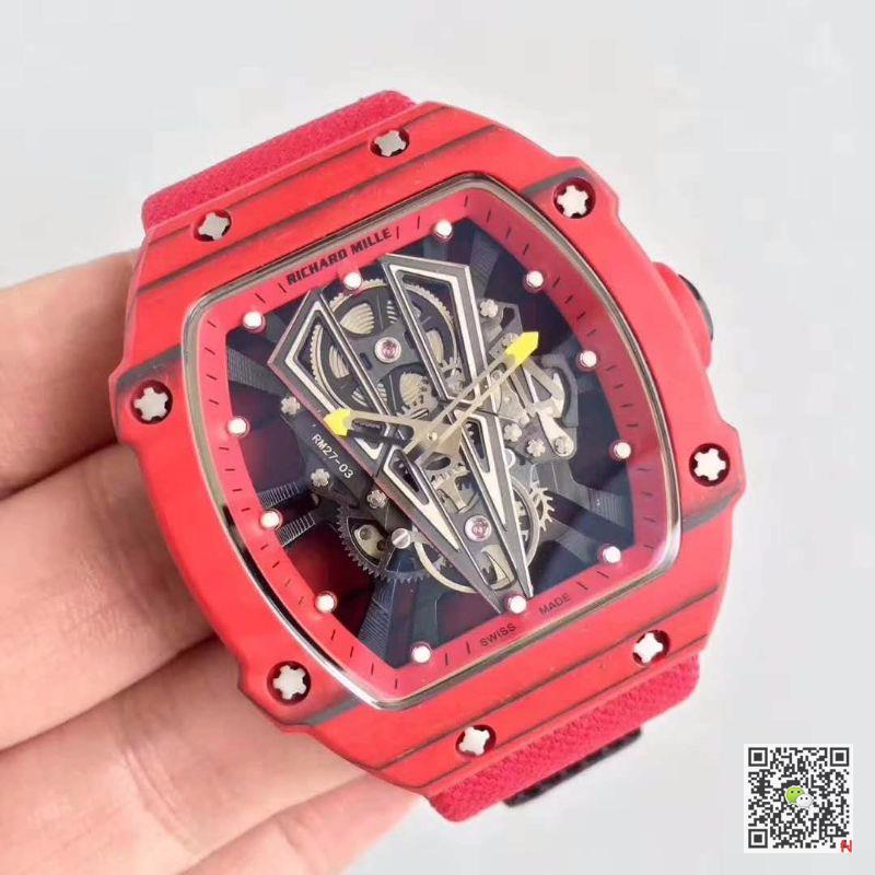Replica Richard Mille RM27-03 KV Factory 1:1 Best Edition Swiss ETA9015 Red Forged Carbon