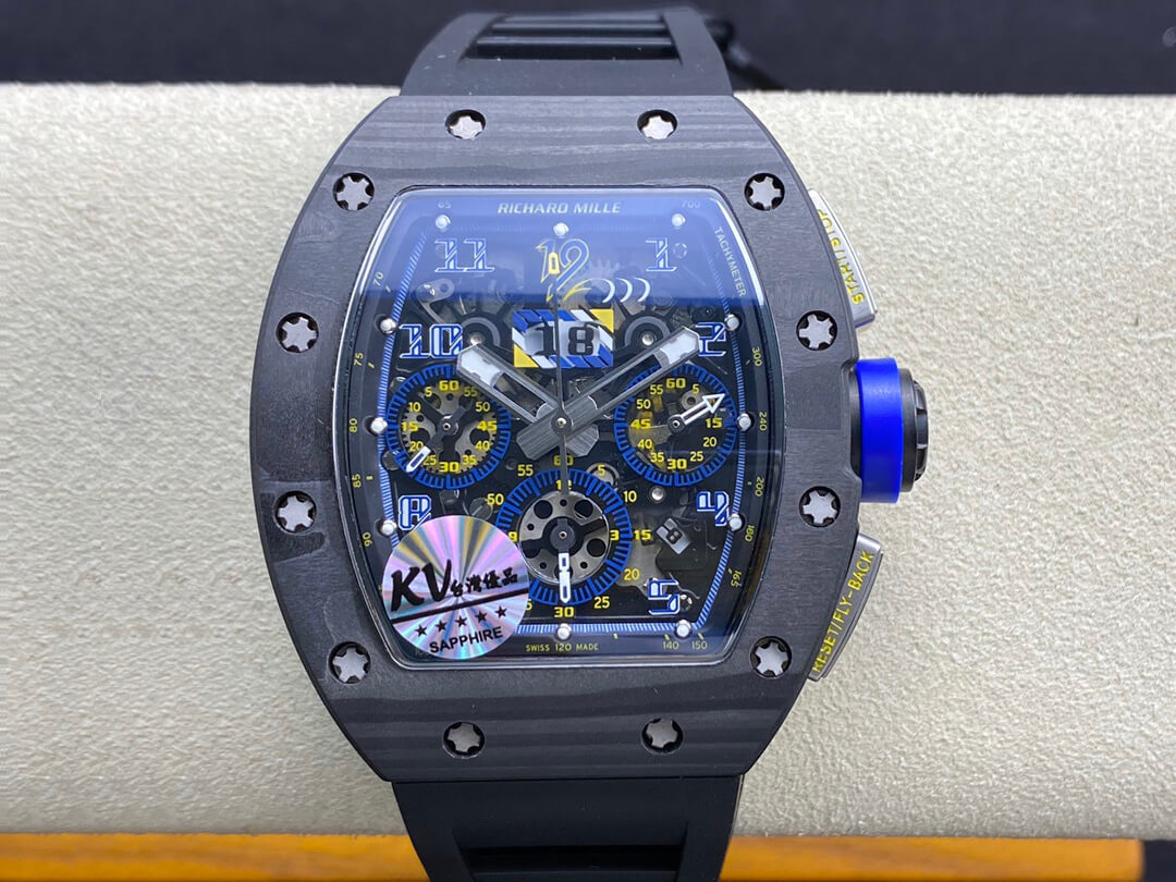 Replica Richard Mille RM-011 1:1 Best Edition KV Factory Carbon Fiber