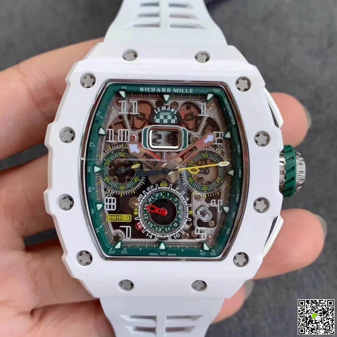 Replica Richard Mille RM011-03 1:1 Best Edition KV Factory White Strap