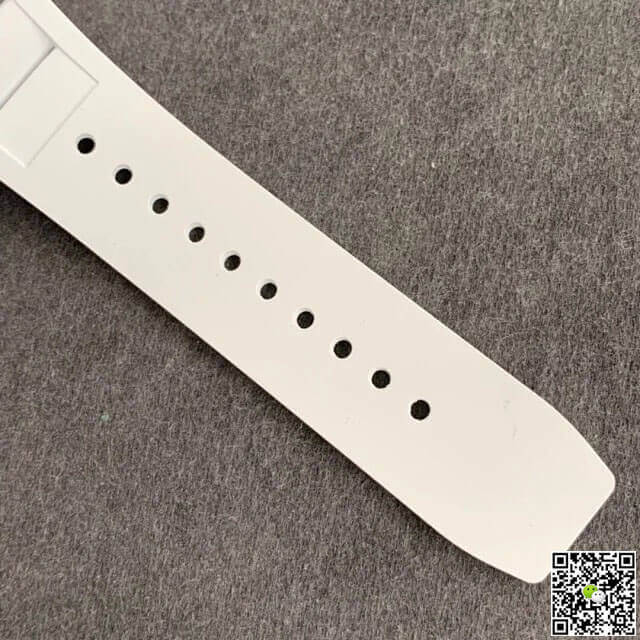 Replica Richard Mille RM-011 1:1 Best Edition KV Factory Ceramic White Rubber Strap