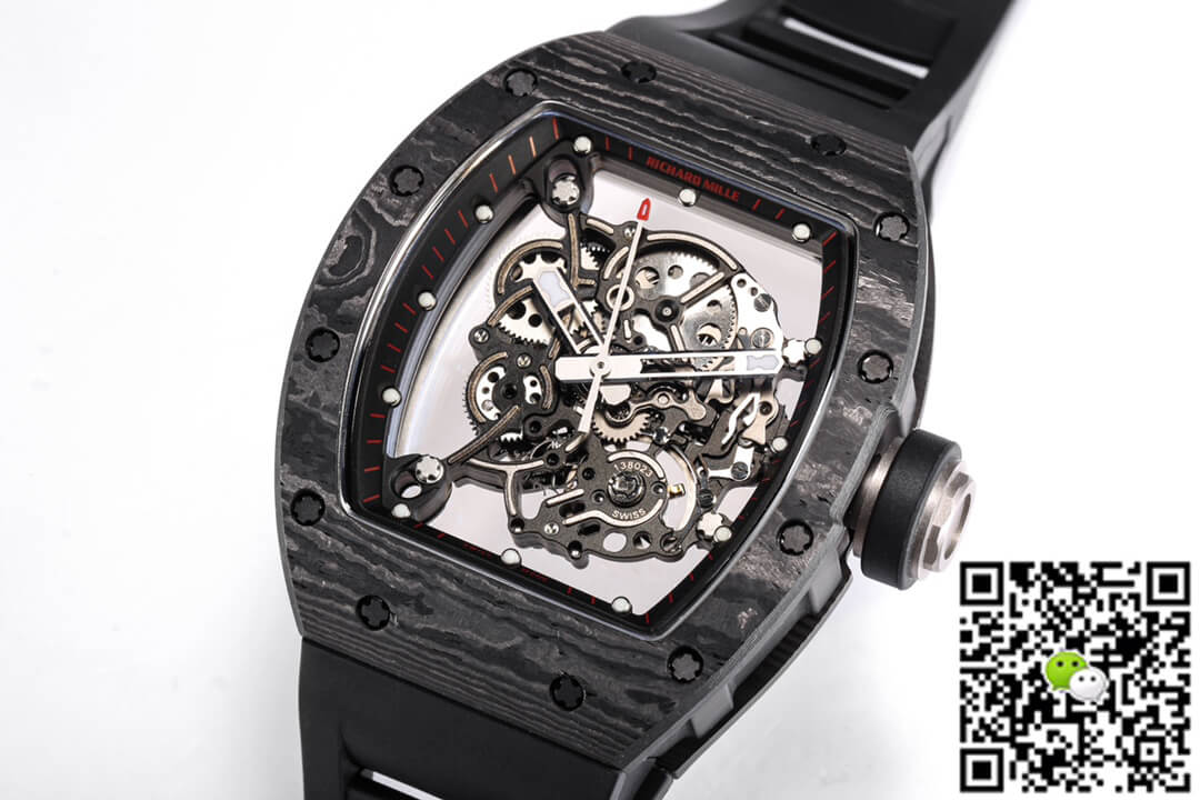 Replica Richard Mille RM055 NTPT 1:1 Best Edition BBR Factory Black Carbon Fiber Dial