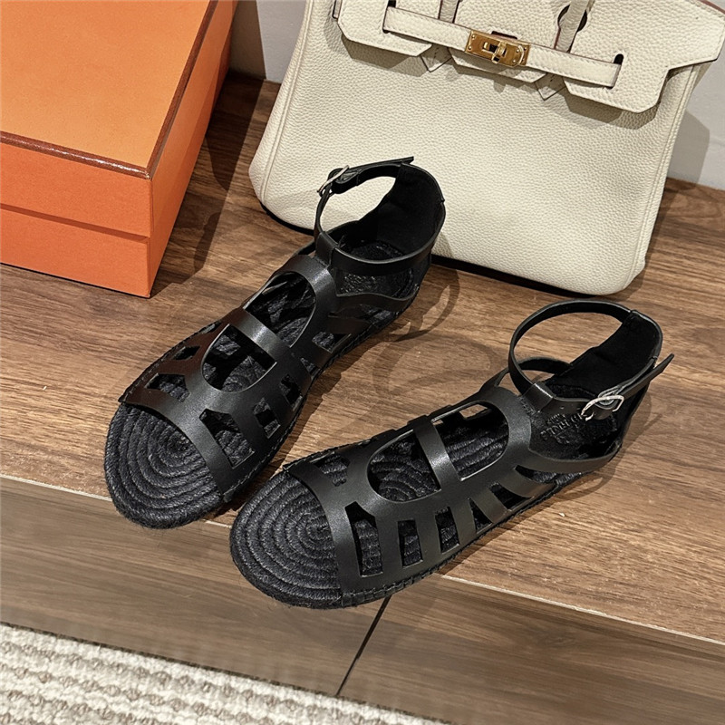 H**me5 cutout pig nose espadrille sandals