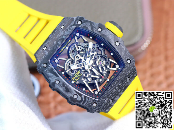 Replica Richard Mille RM35-02 1:1 Best Edition ZF Factory Yellow Rubber Strap