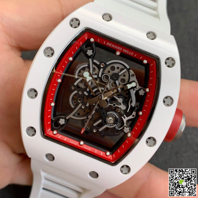 Replica Richard Mille RM055 1:1 Best Edition KV Factory V2 Ceramic Rubber Strap