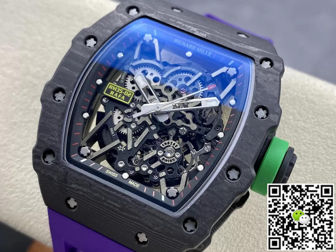 Richard Mille Replica RM35-02 1:1 Best Edition T+ Factory NTPT Carbon Fiber Purple Strap