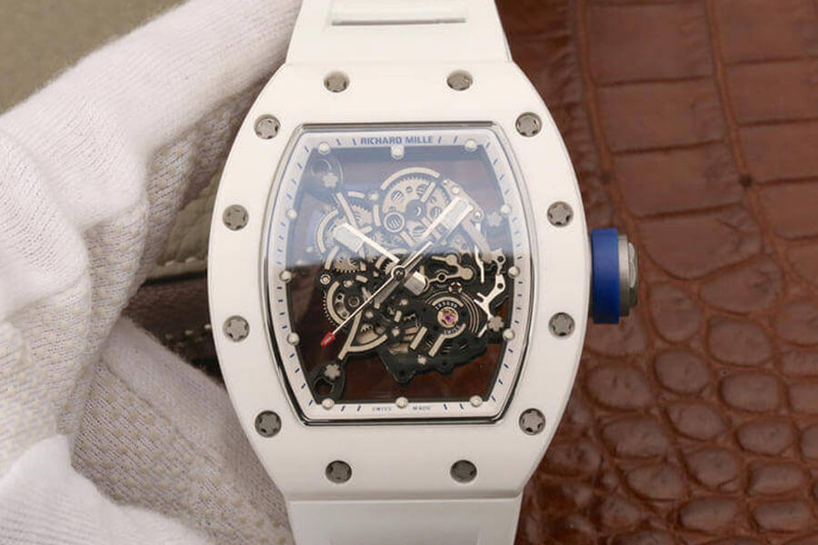Replica Richard Mille RM055 1:1 Best Edition KV Factory Ceramic White Strap