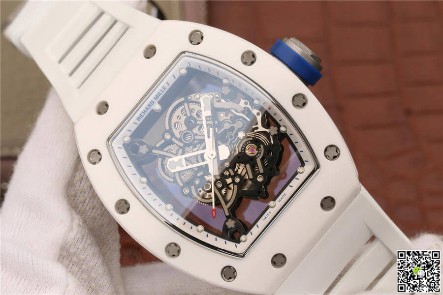 Replica Richard Mille RM055 1:1 Best Edition KV Factory Ceramic White Strap