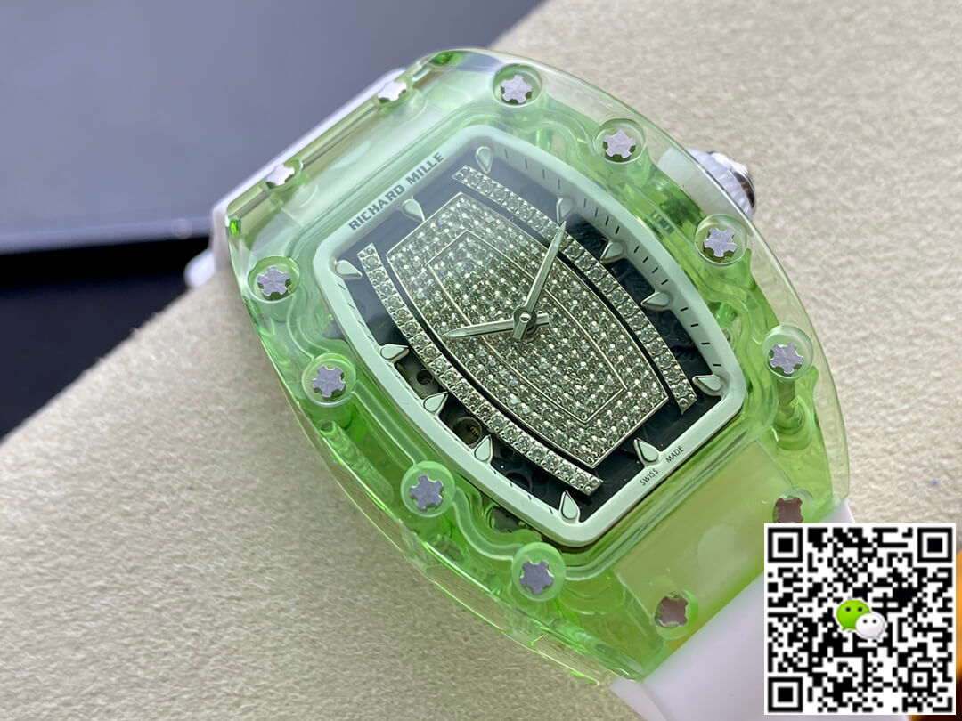 Richard Mille Replica RM07-02 Pink Lady Sapphire 1:1 Best Edition RM Factory Transparent Dial