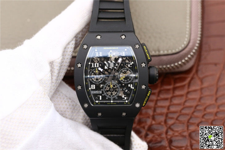 Replica Richard Mille RM-011 1:1 Best Edition KV Factory Black Strap