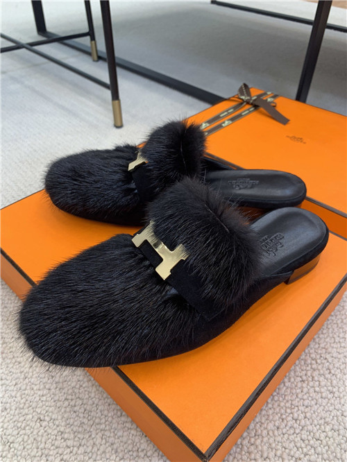 H**me5 mink loafers slippers