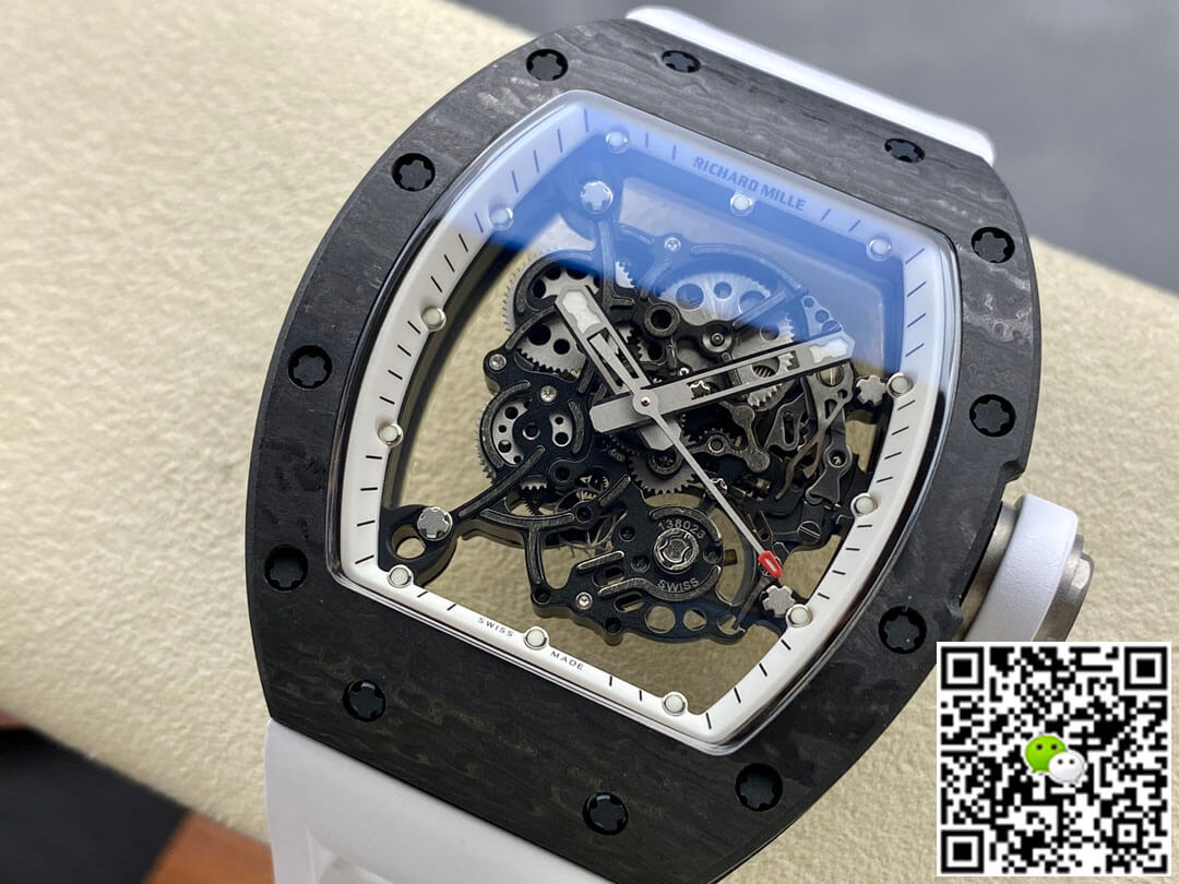 Replica Richard Mille RM-055 1:1 Best Edition BBR Factory White Strap