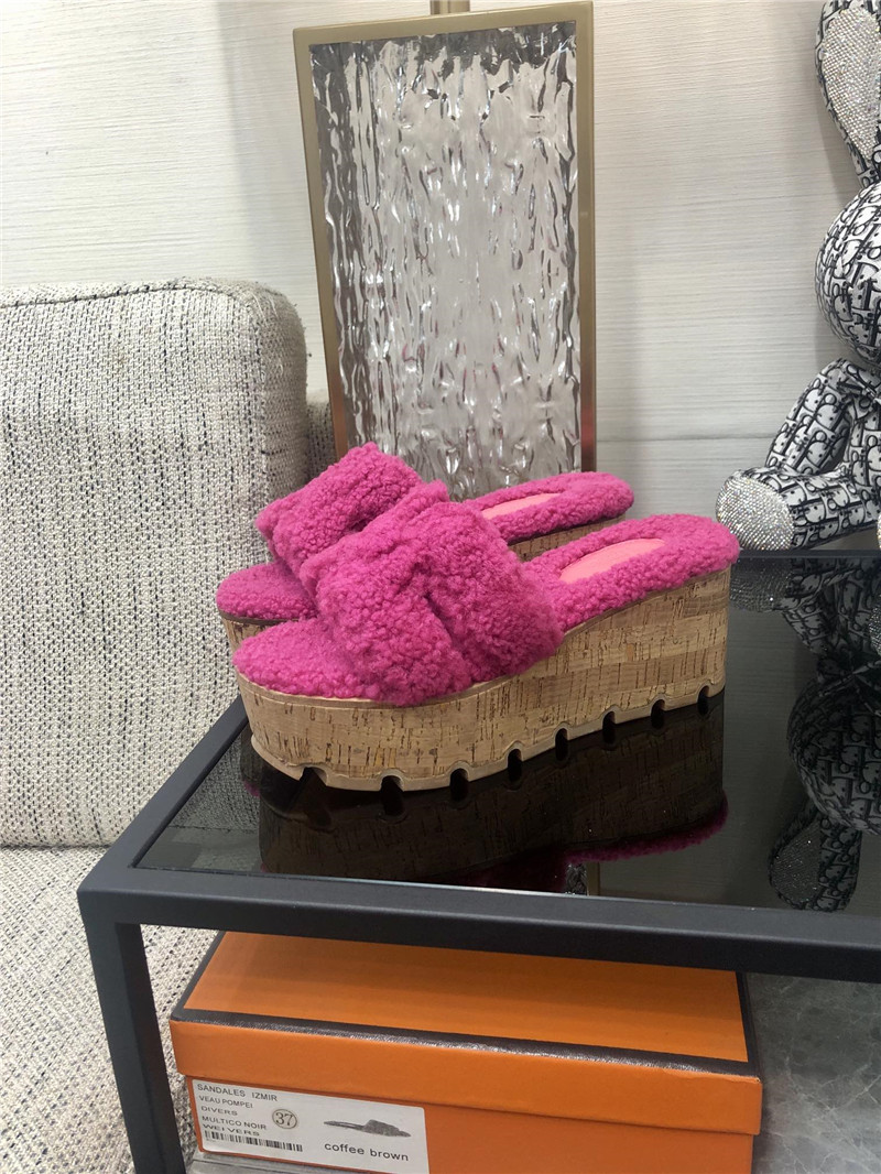 H**me5 Birkin Replica Teddy Fur Slippers