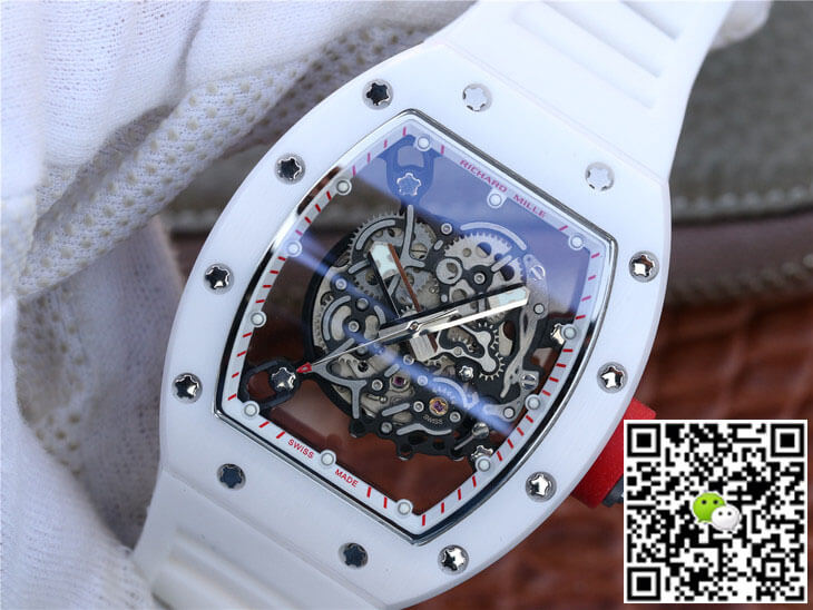 Replica Richard Mille RM055 1:1 Best Edition KV Factory White Rubber Strap