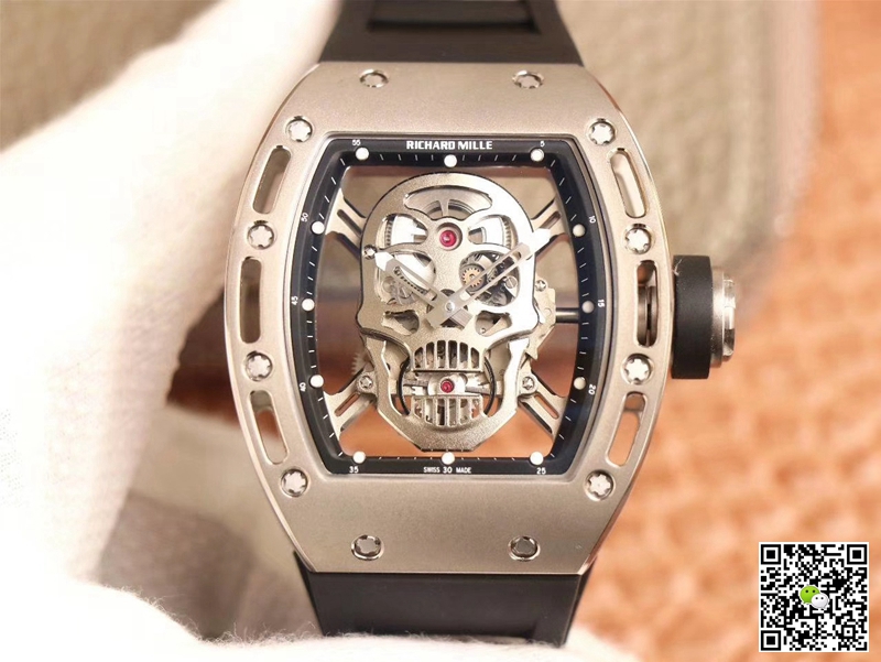 Replica Richard Mille RM052 1:1 Best Edition ZF Factory Silver Skull Dial Swiss Movement