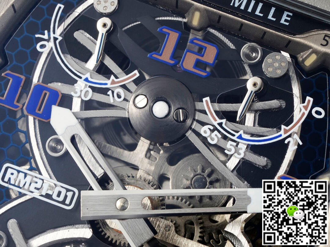 Replica Richard Mille RM21-01 1:1 Best Edition RM Factory Tourbillon Skeleton Dial Black Strap