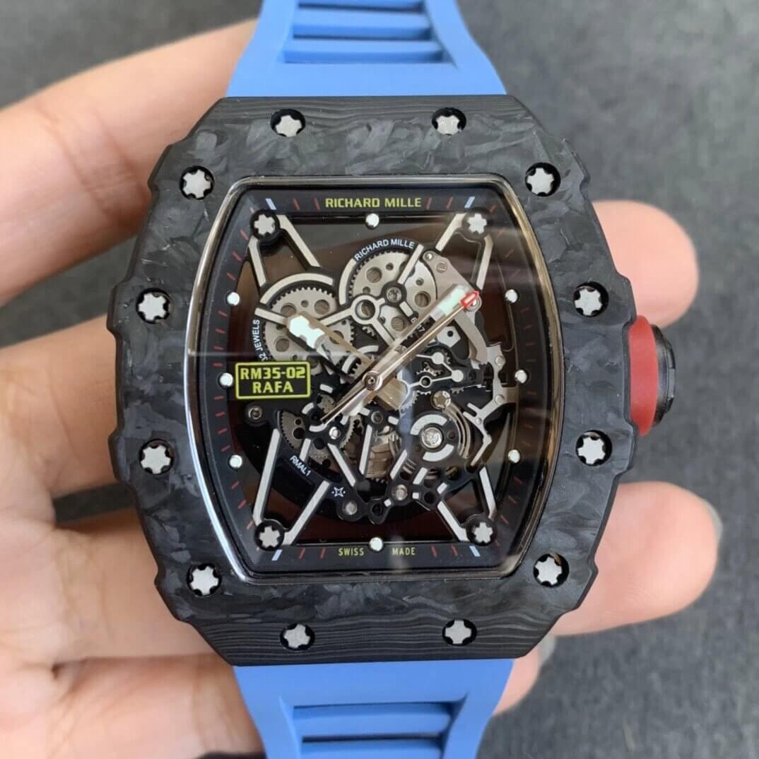 Replica Richard Mille RM35-02 1:1 Best Edition KV Factory V3 Carbon Fiber Case