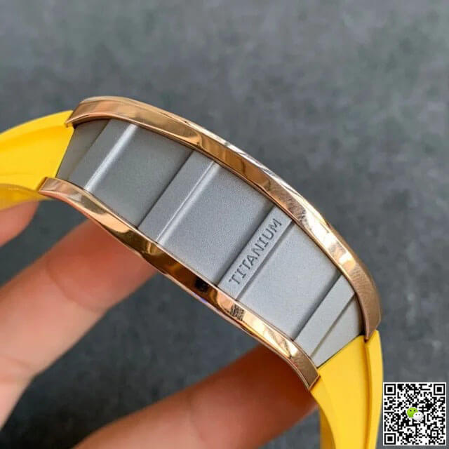 Replica Richard Mille RM011 1:1 Best Edition KV Factory Rose Gold Rubber Strap