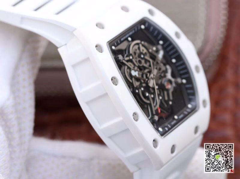 Replica Richard Mille RM055 KV Factory 1:1 Best Edition Swiss ETA8215 White Strap