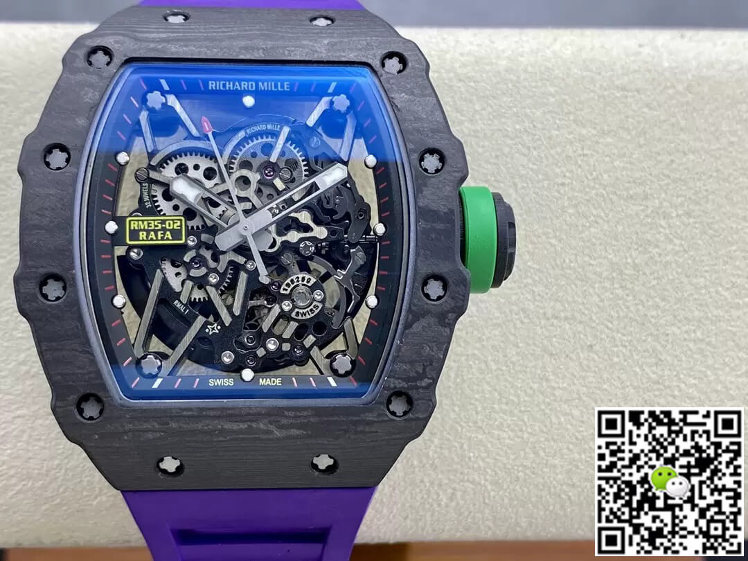 Richard Mille Replica RM35-02 1:1 Best Edition T+ Factory NTPT Carbon Fiber Purple Strap