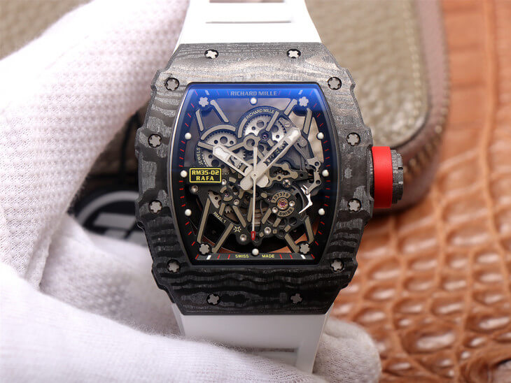 Replica Richard Mille RM35-02 1:1 Best Edition ZF Factory White Rubber Strap