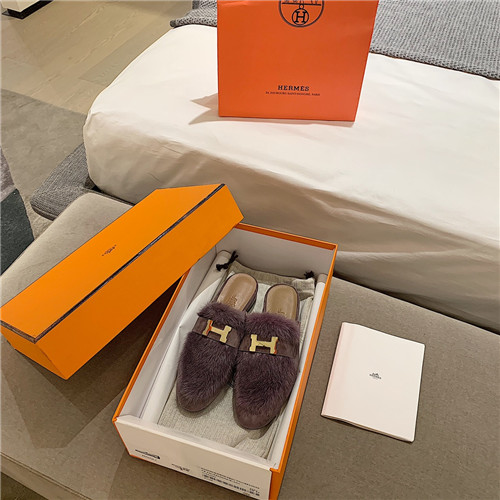 H**me5 sheepskin mink loafers