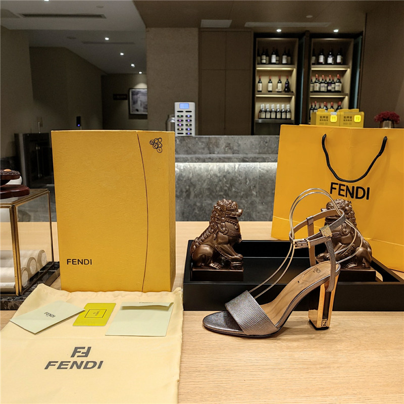 F**di electroplated high heel sandals