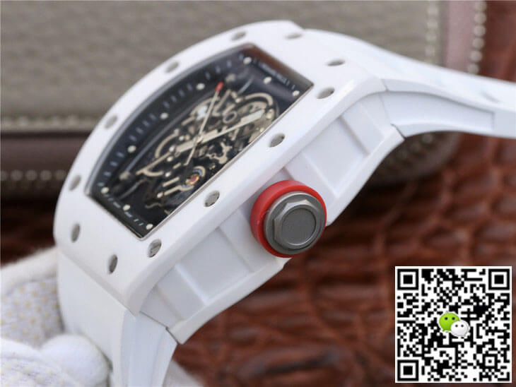 Replica Richard Mille RM055 1:1 Best Edition KV Factory Ceramic White Rubber Strap