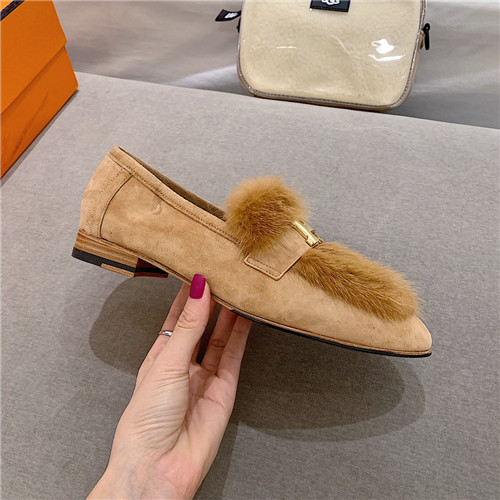H**me5 sheepskin mink loafers