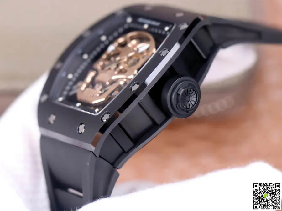 Replica Richard Mille RM52-01 Tourbillon 1:1 Best Edition JB Factory Rose Gold Skull Dial