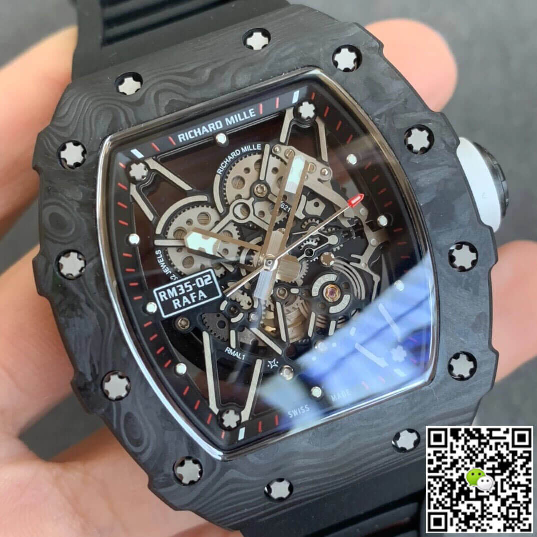 Replica Richard Mille RM035-02 1:1 Best Edition KV Factory Carbon Fiber Black Strap