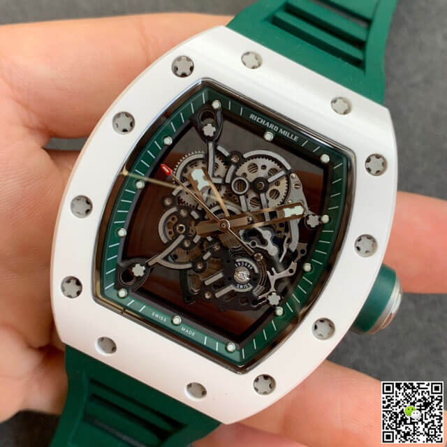 Replica Richard Mille RM055 1:1 Best Edition KV Factory V2 Ceramic Green Strap