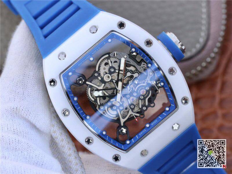 Replica Richard Mille RM055 KV Factory 1:1 Best Edition Swiss ETA8215 blue strap