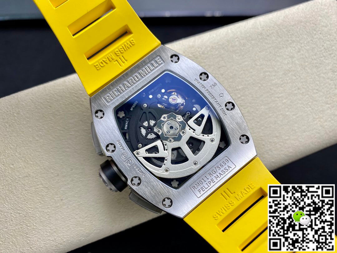 Replica Richard Mille RM11 1:1 Best Edition KV Factory Titanium Yellow Strap