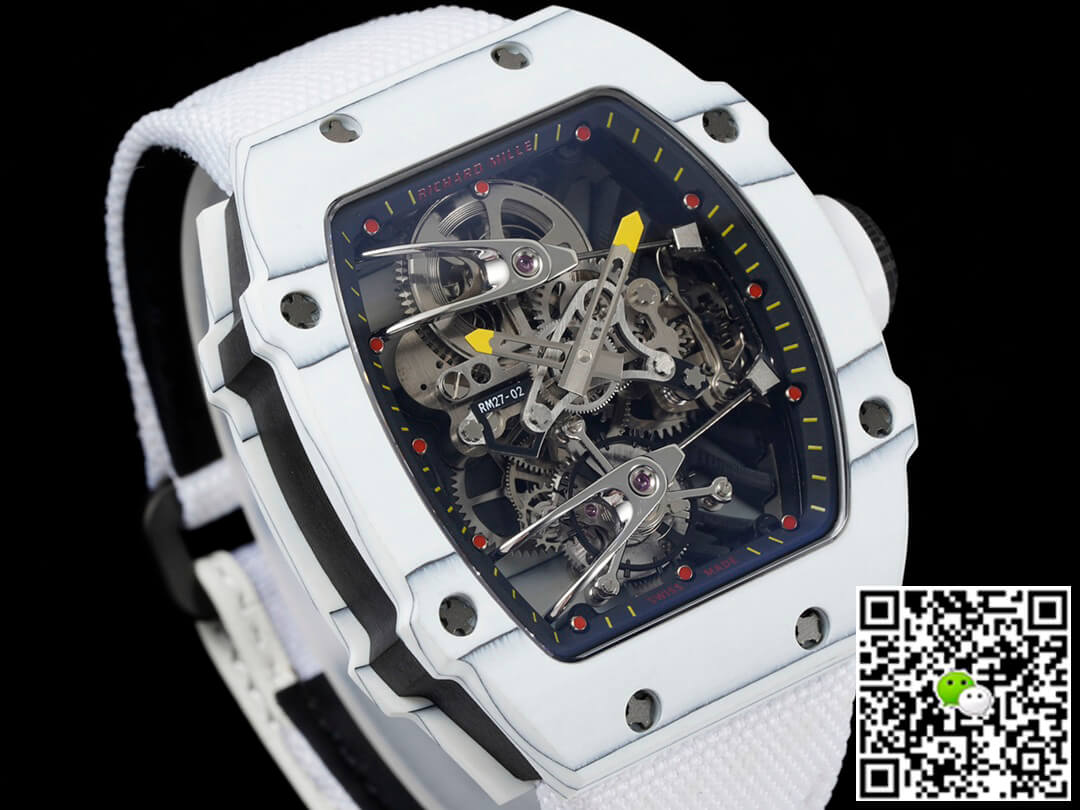 Replica Richard Mille RM27-02 Rafael Nadal Tourbillon 1:1 Best Edition RM Factory White Strap