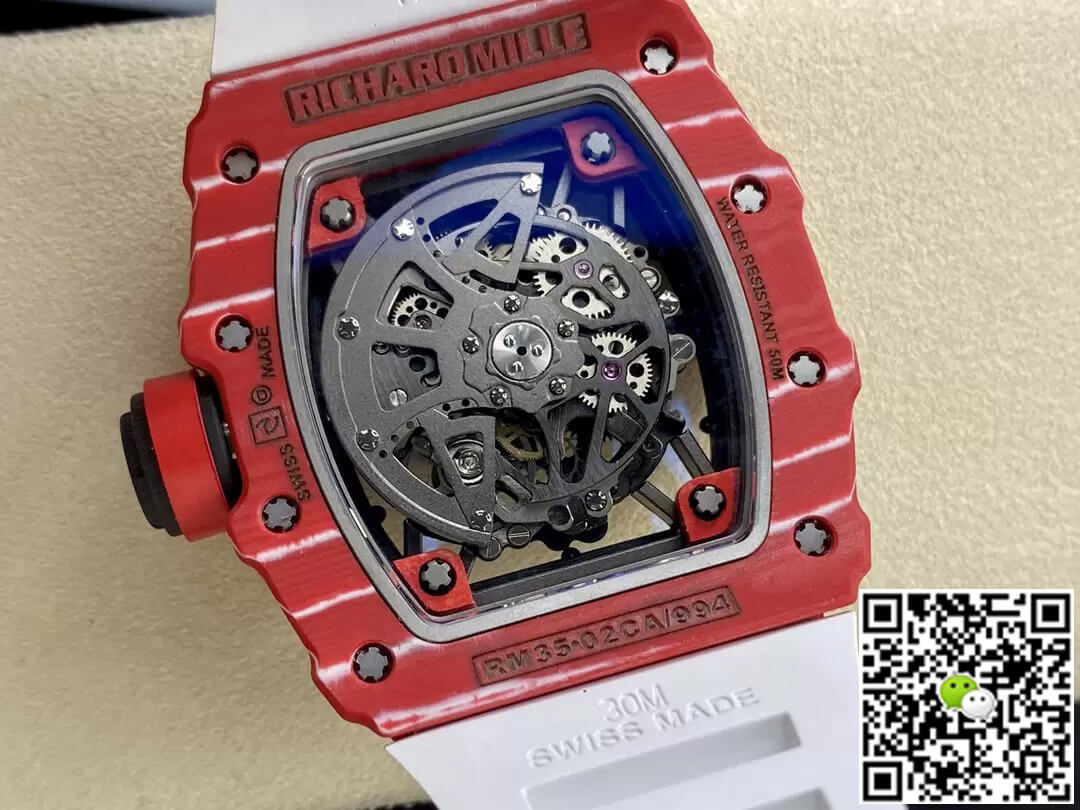 Richard Mille Replica RM35-02 1:1 Best Edition T+ Factory NTPT Carbon Fiber White Strap