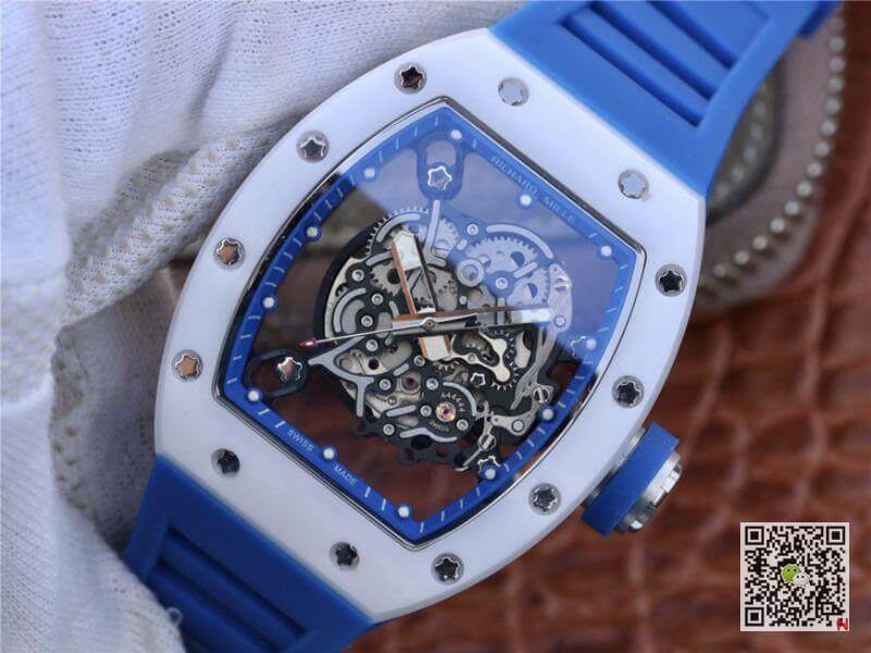 Replica Richard Mille RM055 KV Factory 1:1 Best Edition Swiss ETA8215 blue strap