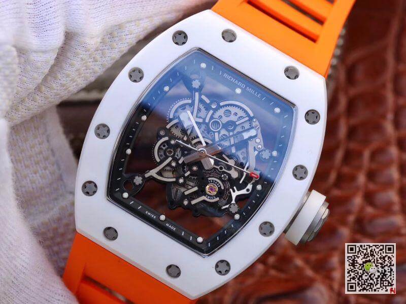 Replica Richard Mille RM055 KV Factory 1:1 Best Edition Swiss ETA8215 Orange Strap