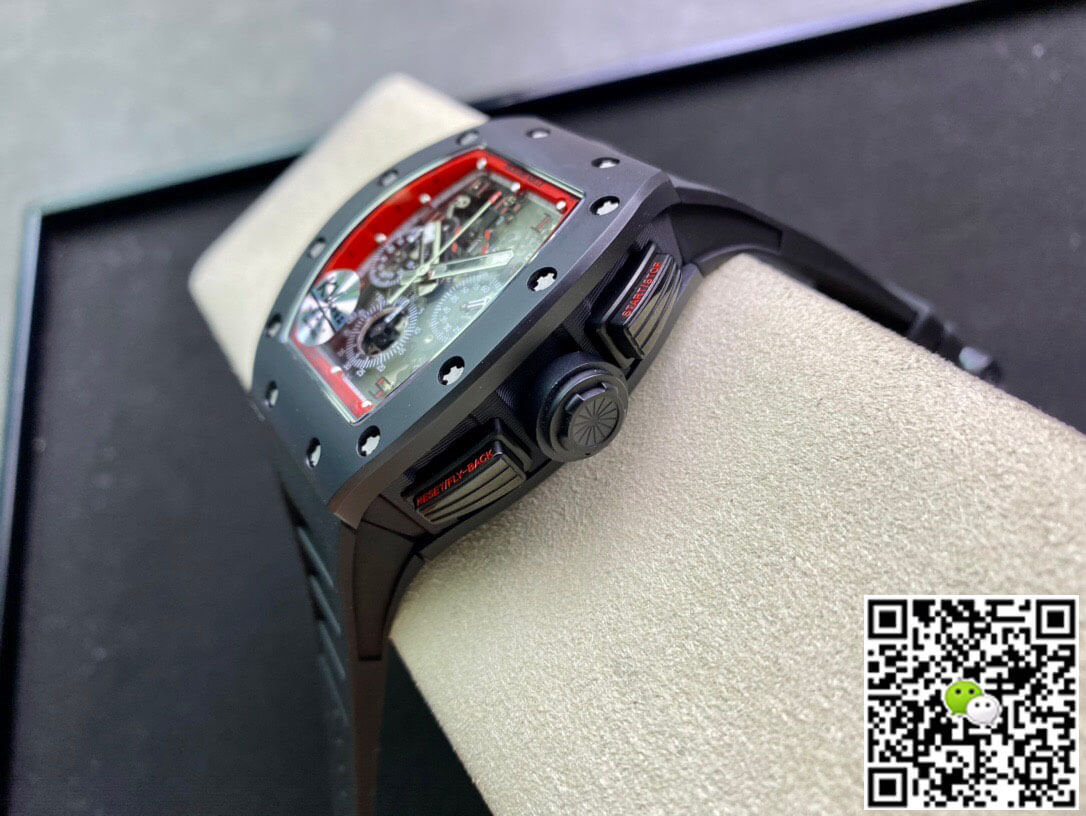 Replica Richard Mille RM011 1:1 Best Edition KV Factory Ceramic Black Strap