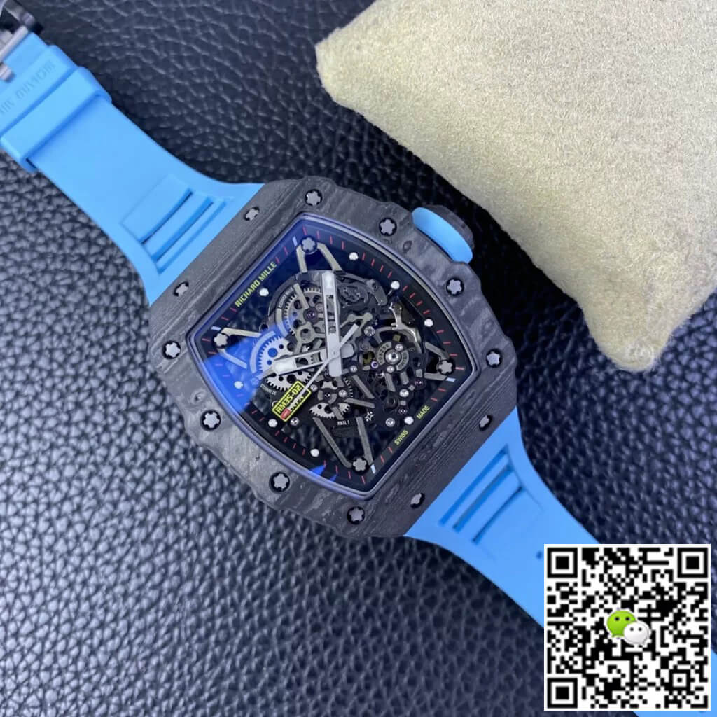 Richard Mille Replica RM35-02 1:1 Best Edition T+ Factory NTPT Carbon Fiber Blue Rubber Strap