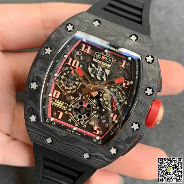 Replica Richard Mille RM-011 1:1 Best Edition KV Factory V2 Forged Carbon Black Strap