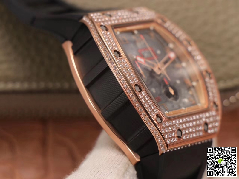 Replica Richard Mille RM011 RG/5423 1:1 Best Edition KV Factory Rose Gold D1am0nd Swiss Movement
